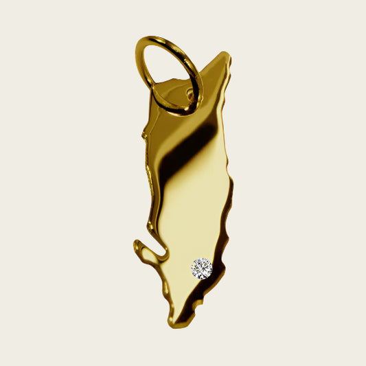 Gouden Landkaart Aruba ketting hanger