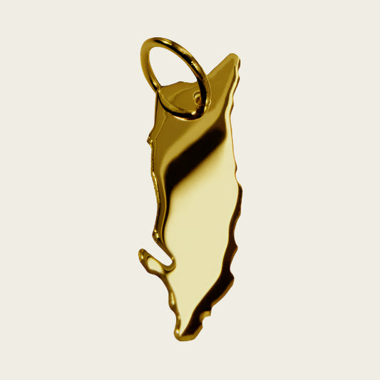 Gouden Landkaart Aruba ketting hanger