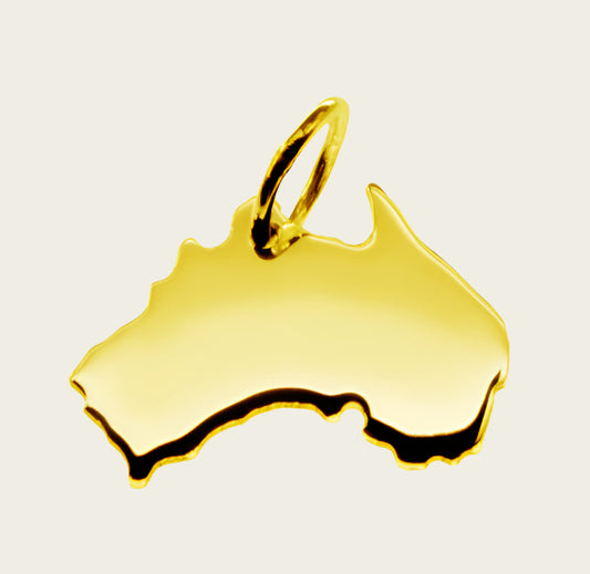 Gouden Landkaart Australië ketting hanger