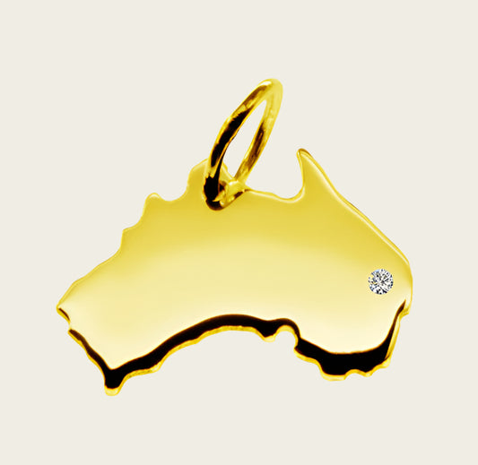 Gouden Landkaart Australië ketting hanger