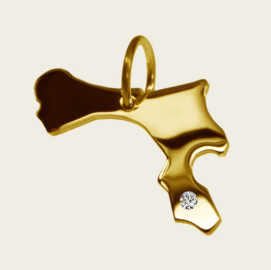 Gouden Landkaart Bonaire ketting hanger
