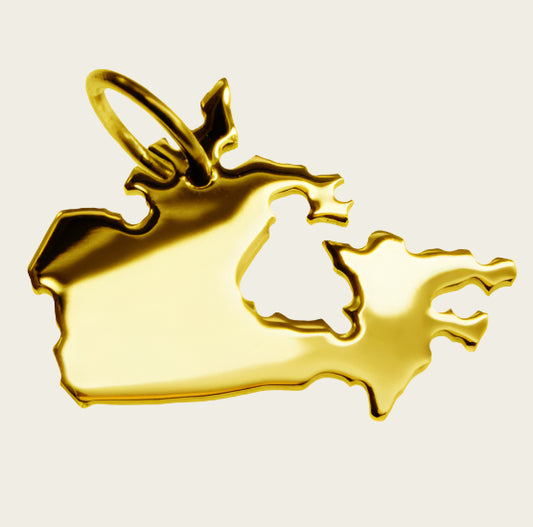 Gouden Landkaart Canada ketting hanger