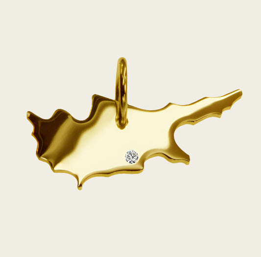 Gouden Landkaart Cyprus ketting hanger