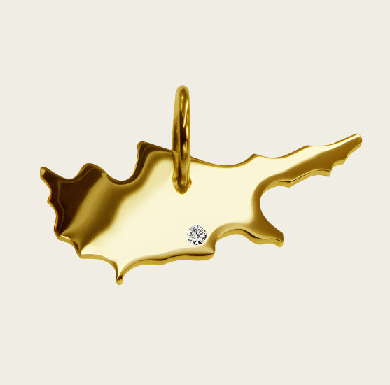 Gouden Landkaart Cyprus ketting hanger 1919832669