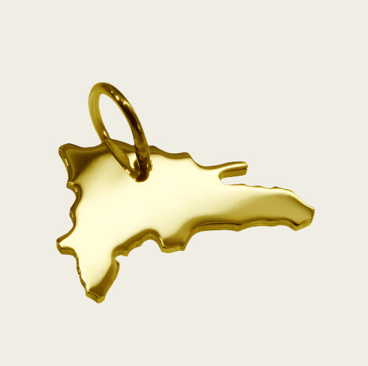 Gouden Landkaart Dominicaanse Republiek ketting hanger