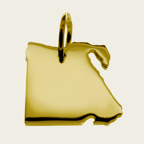 Golden Map Egypt Necklace Pendant