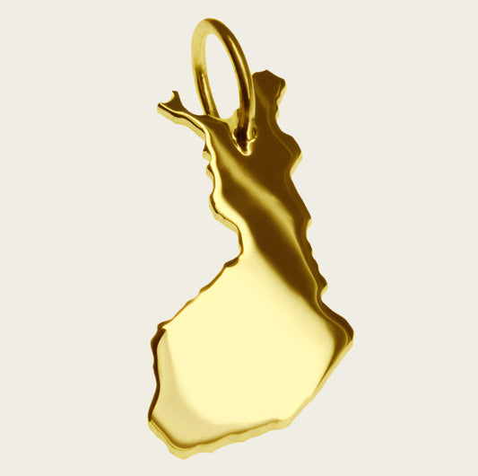 Gouden Landkaart Finland ketting hanger
