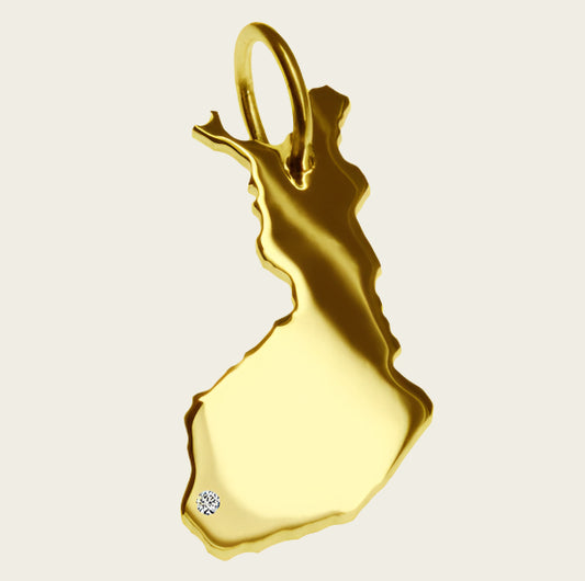 Gouden Landkaart Finland ketting hanger