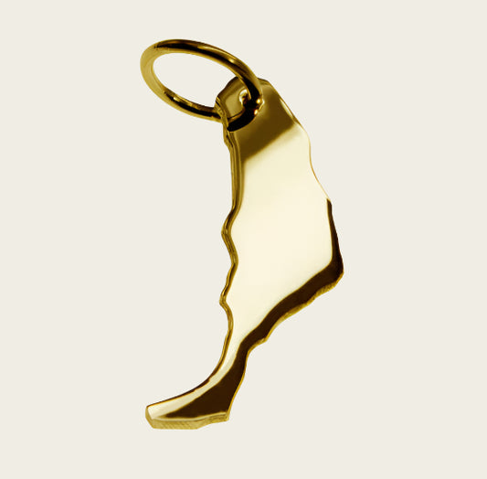 Gouden Landkaart Fuerte Ventura ketting hanger