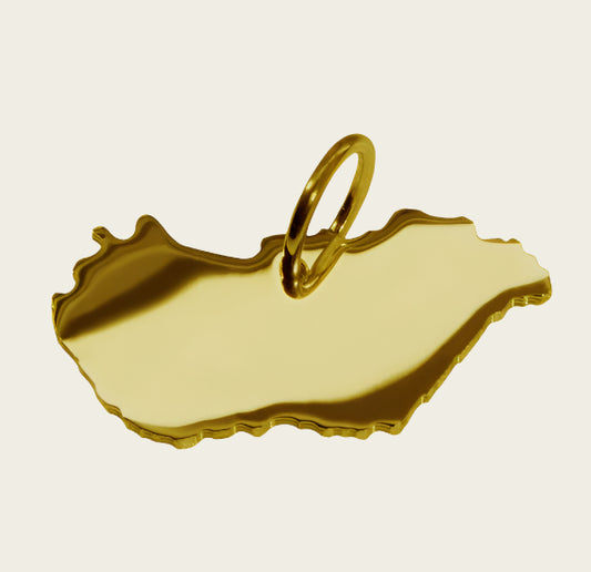 Gouden Landkaart Hongarije ketting hanger