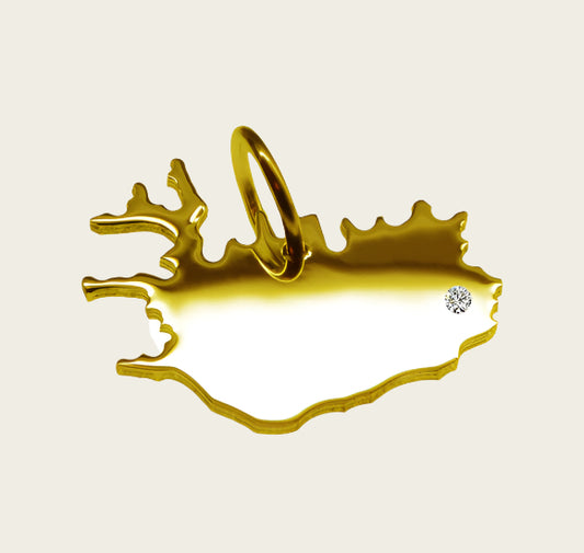 Gouden Landkaart IJsland ketting hanger