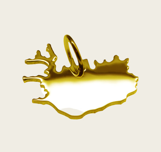 Gouden Landkaart IJsland ketting hanger