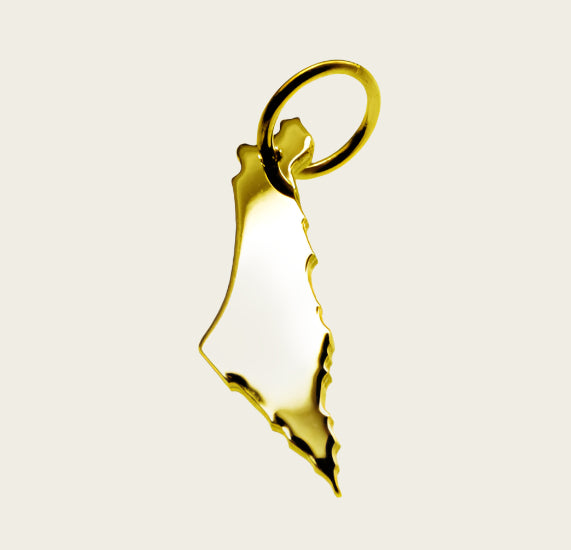 Gouden Landkaart Israël ketting hanger