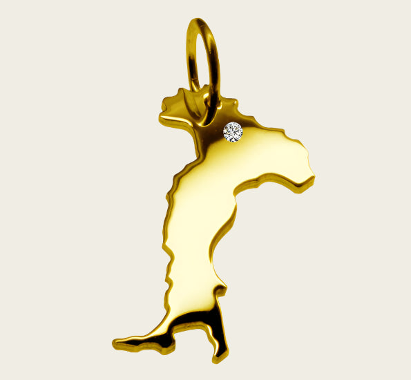 Gouden Landkaart Italië ketting hanger