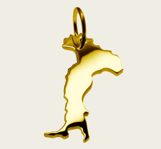 Gouden Landkaart Italië ketting hanger