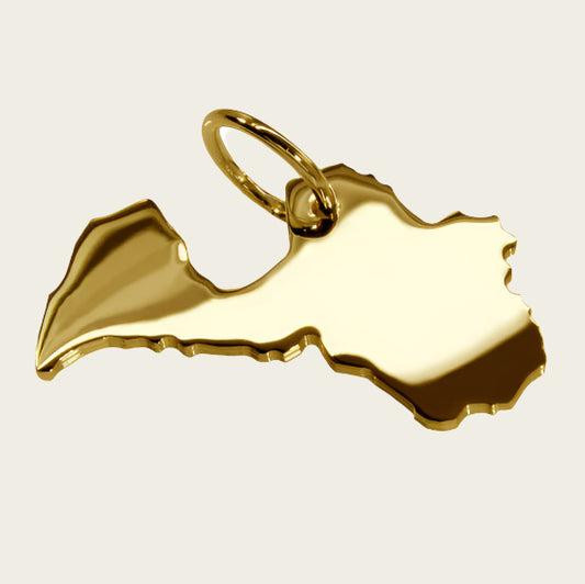 Gouden Landkaart Letland ketting hanger