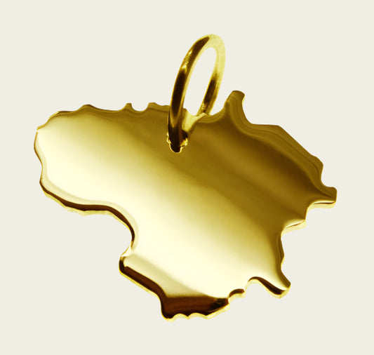 Gouden Landkaart Litouwen ketting hanger