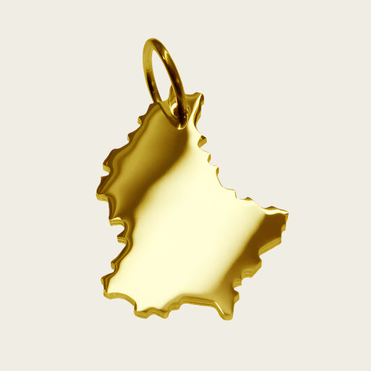 Gouden Landkaart Luxemburg ketting hanger