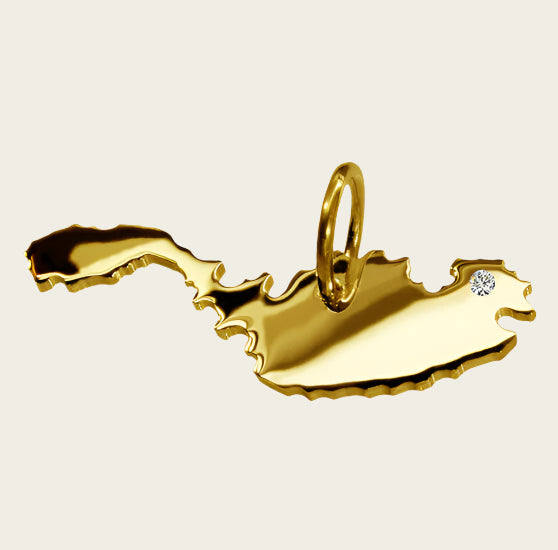 Gouden Landkaart Malta ketting hanger 1920187242