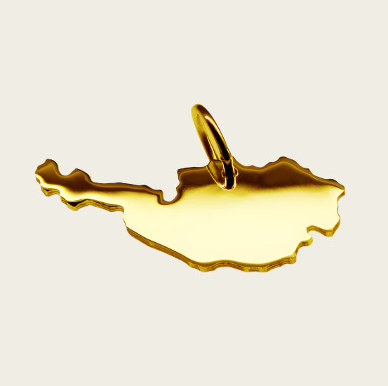 Gouden Landkaart Oostenrijk ketting hanger