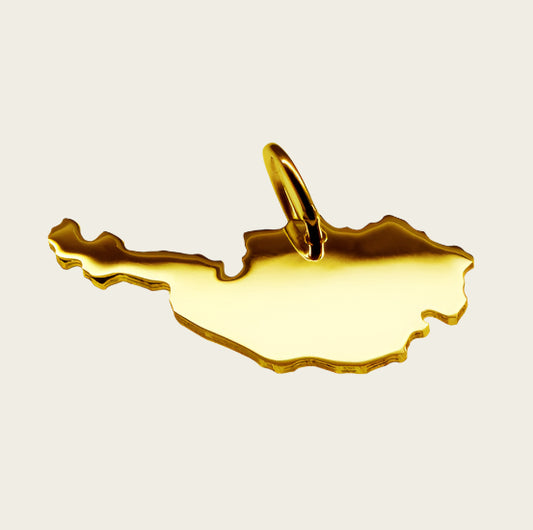 Gouden Landkaart Oostenrijk ketting hanger