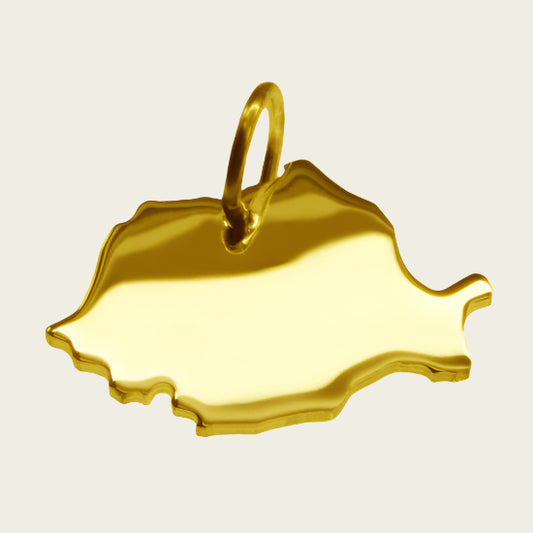 Gouden Landkaart Roemenië ketting hanger