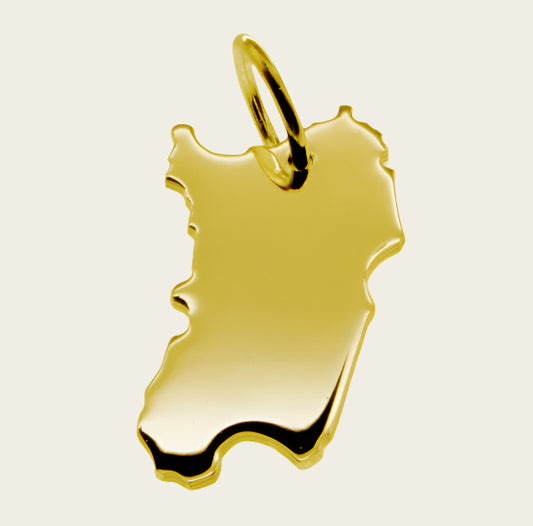 Gouden Landkaart Sardinië ketting hanger