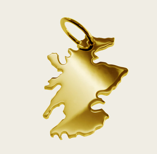 Gouden Landkaart Schotland ketting hanger