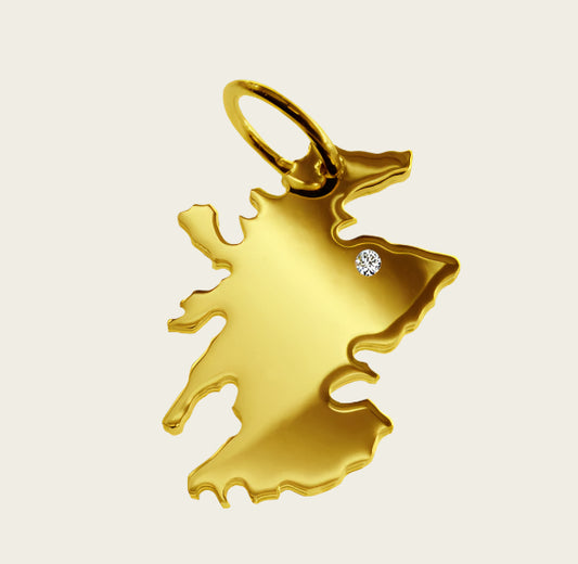 Gouden Landkaart Schotland ketting hanger