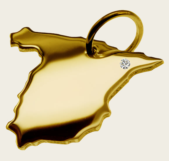 Gouden Landkaart Spanje ketting hanger 1921867236