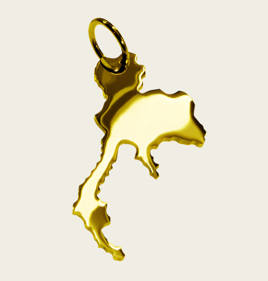 Gouden Landkaart Thailand ketting hanger