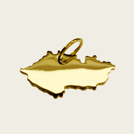 Gouden Landkaart Tjechië ketting hanger