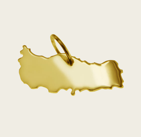 Gouden Landkaart Turkije ketting hanger