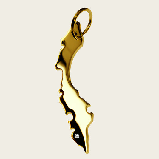 Gouden Landkaart Curacao ketting hanger
