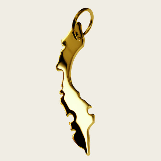 Gouden Landkaart Curacao ketting hanger