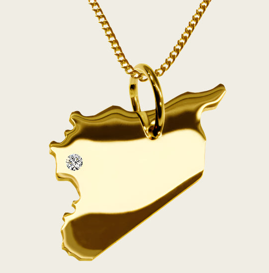 Gouden Landkaart Syrië ketting hanger