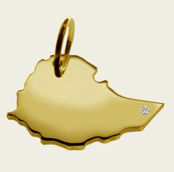 Gouden Landkaart Ethiopië ketting hanger 1924163271