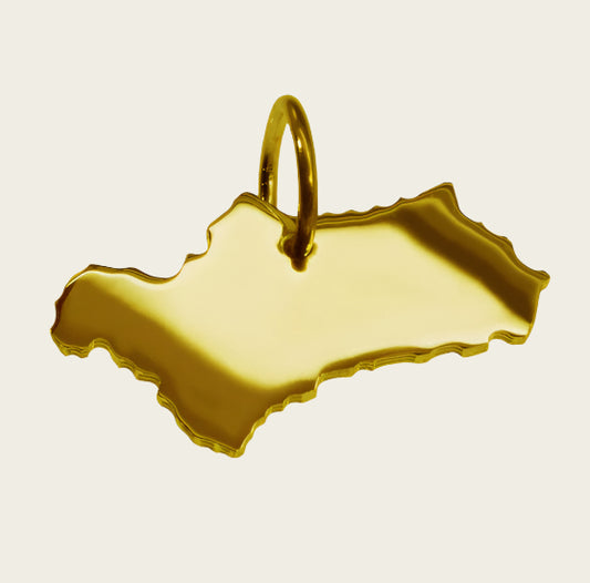 Gouden Landkaart Andalusië ketting hanger