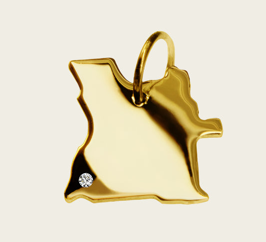 Gouden Landkaart Angola ketting hanger