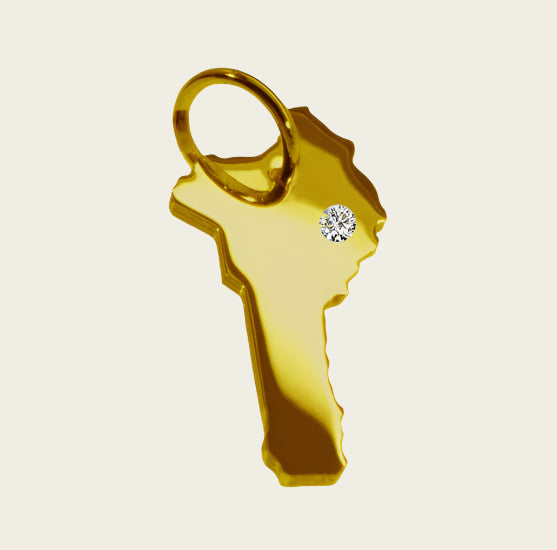 Gouden Landkaart Benin ketting hanger 1924182540