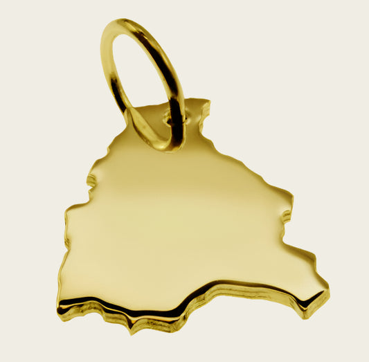 Gouden Landkaart Bolivia ketting hanger