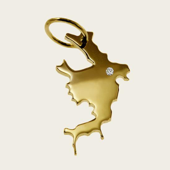 Gouden Landkaart Bora Bora ketting hanger 1924185648