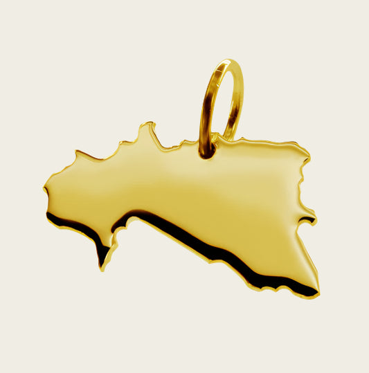Gouden Landkaart Burkina Faso ketting hanger
