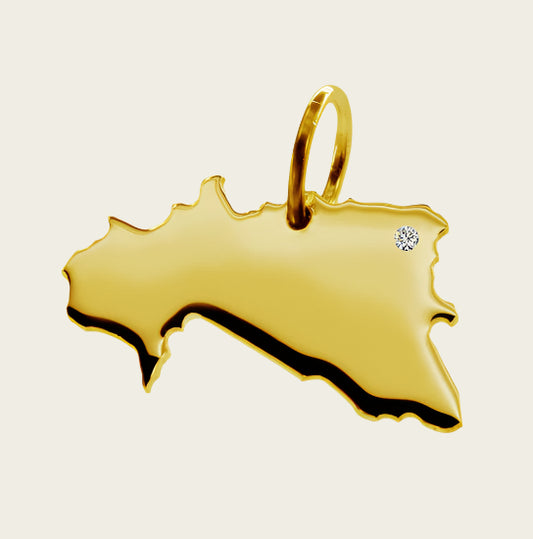 Gouden Landkaart Burkina Faso ketting hanger