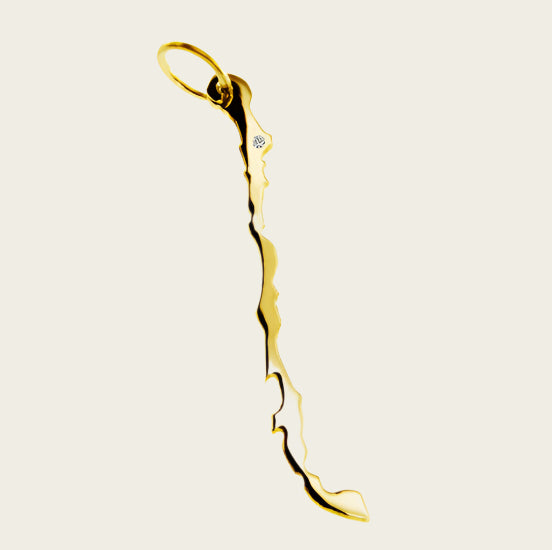 Gouden Landkaart Chili ketting hanger