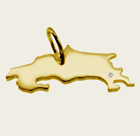 Gouden Landkaart Costa Rica ketting hanger