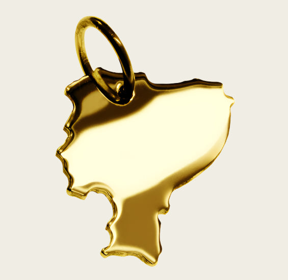 Gouden Landkaart Ecuador ketting hanger