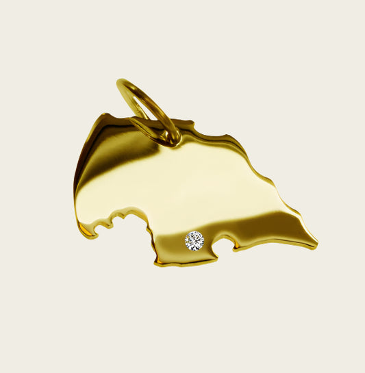 Gouden Landkaart Fehmarn ketting hanger
