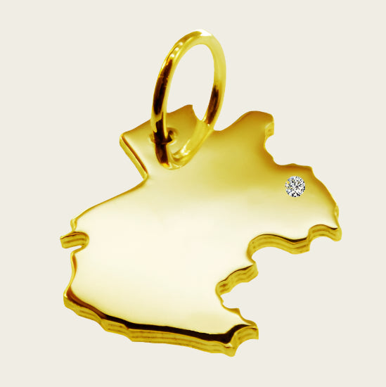 Gouden Landkaart Gabon ketting hanger