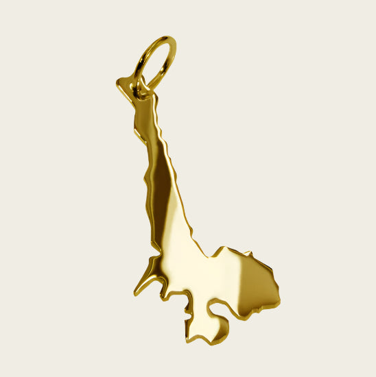 Gouden Landkaart Gardameer ketting hanger